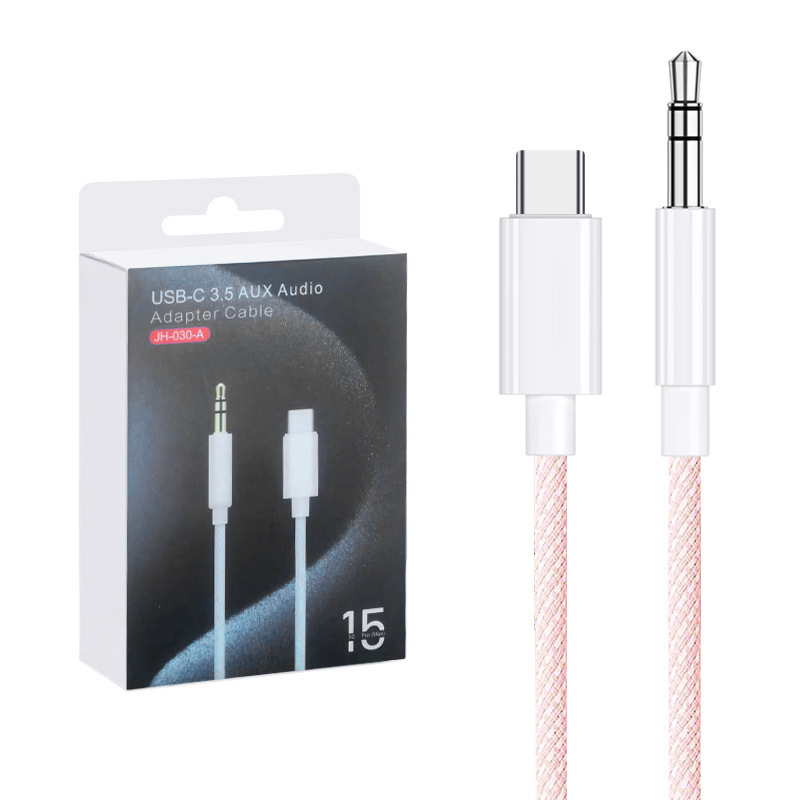 Picture of Suitable for Letv Apple 15 Universal Macaron Aux Car Audio Adapter Cable Type-C to 3.5mm Audio Cable