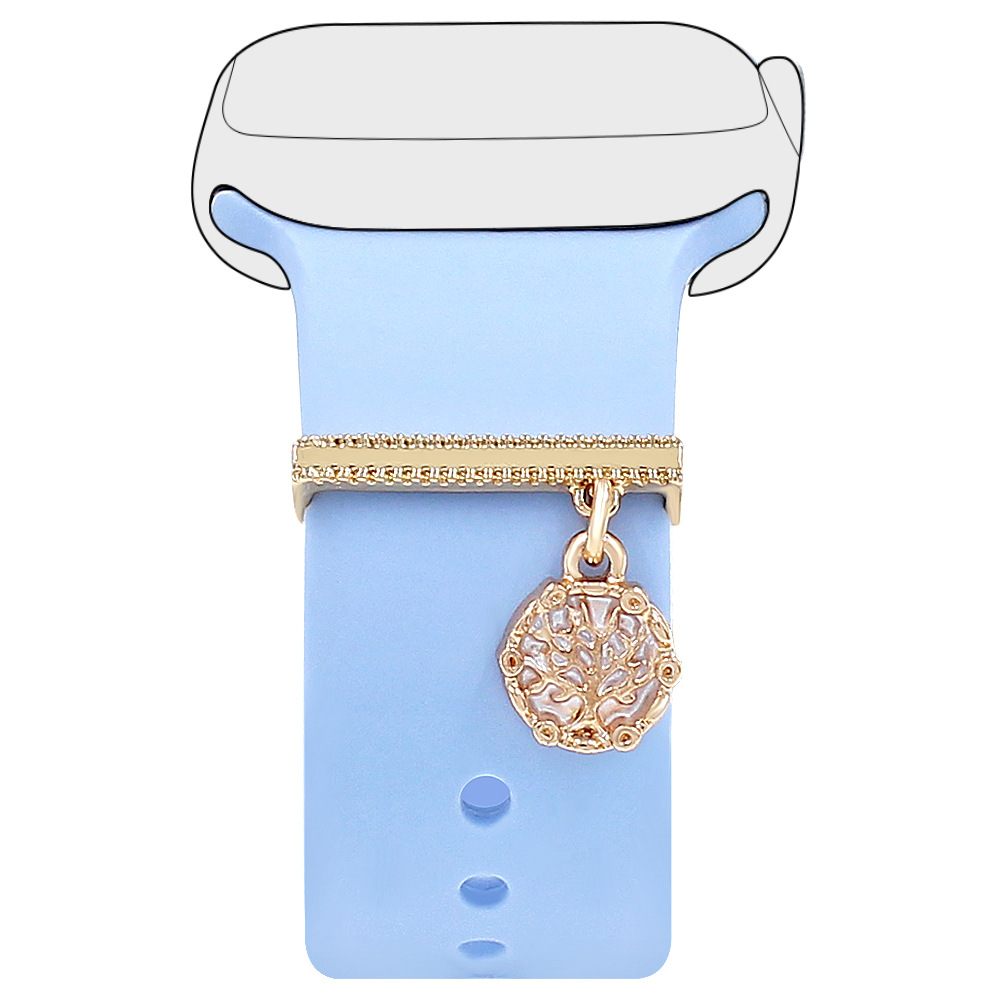 Picture of For Apple Watch Strap Apple Watch Strap Decorative Silicone Strap Drop Oil Life Tree Decorative Ring