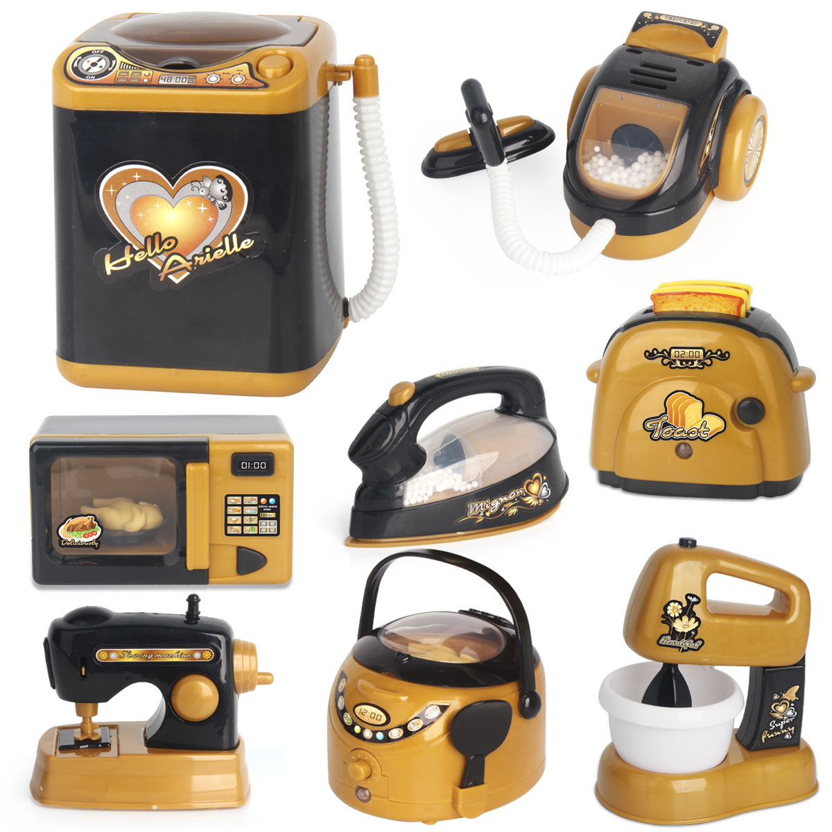 Children's simulation kitchen play house small household appliances blender microwave oven bread machine iron fun kitchen toys