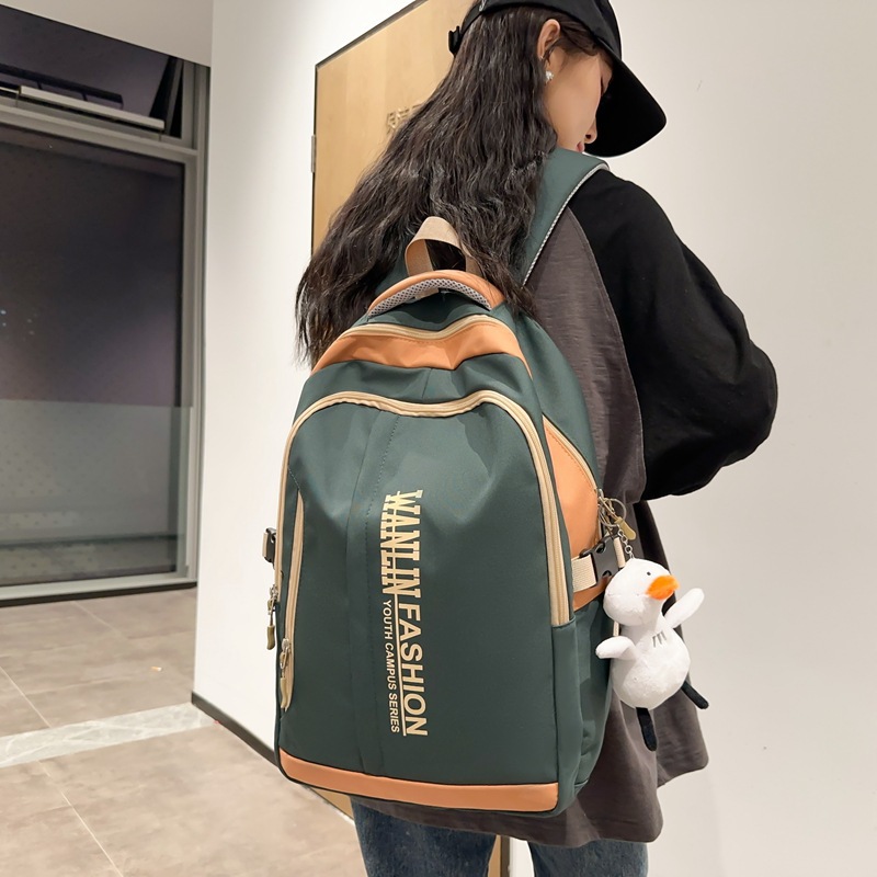 Picture of Schoolbag Girls College Students High School Junior High School Students Travel Backpack Primary School Students Weight Reduction Backpack Boys Large Capacity
