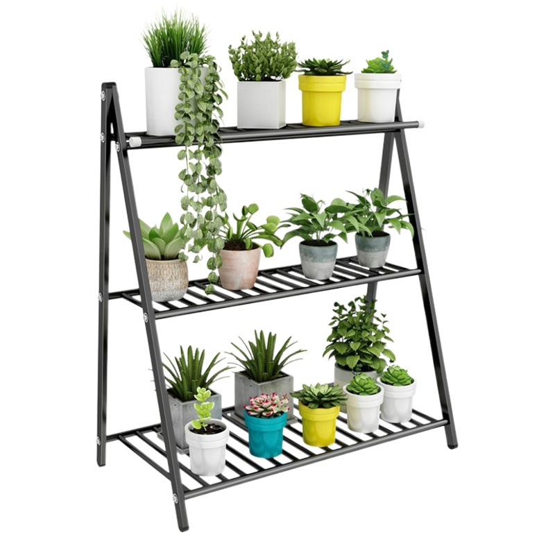 Balcony Flower Rack Stainless Steel Multi-layer Indoor Floor Fleshy Living Room Flower Rack Flower Pot Rack Hanging Pot Rack Flower Rack