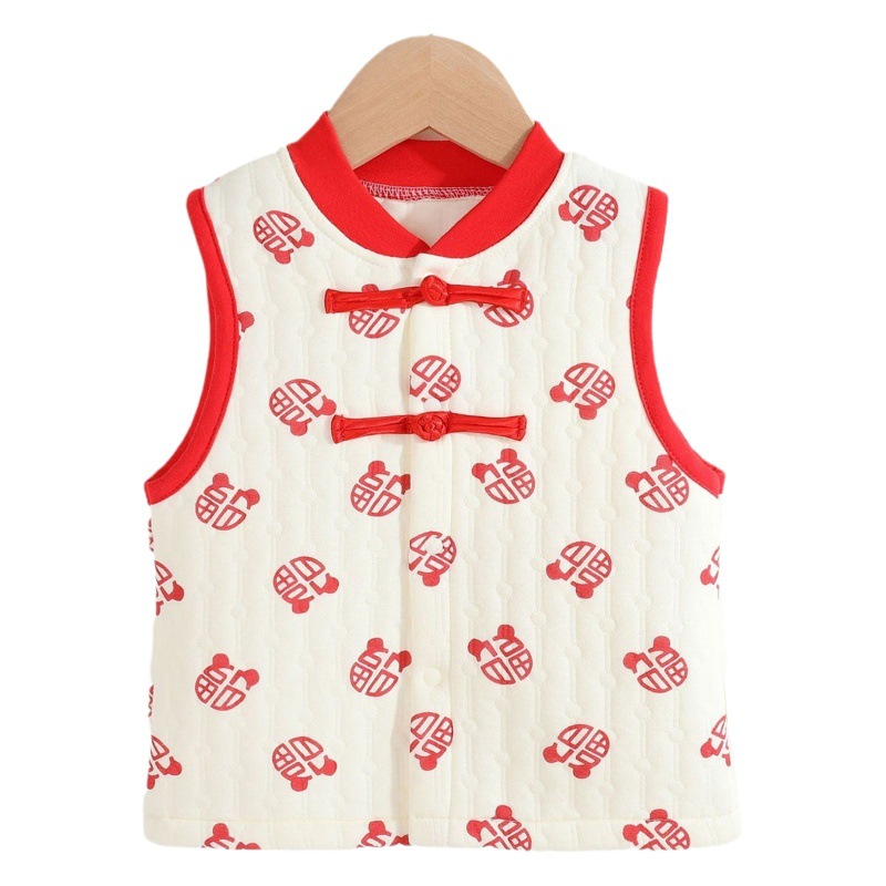 Baby vest spring and autumn baby vest warm coat children's cotton outer wear men's and women's vest newborn vest