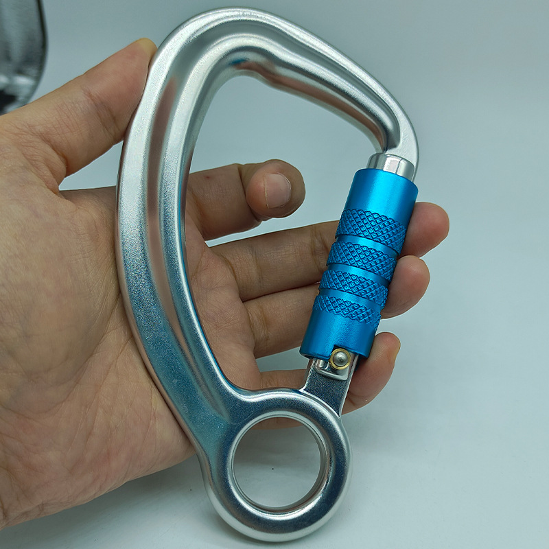 Picture of Aviation Aluminum Outdoor Three-Stage Automatic Main Lock D-Shaped Automatic Lock with Rotating Ring Sliding Slide 35Kn Mountaineering Wholesale
