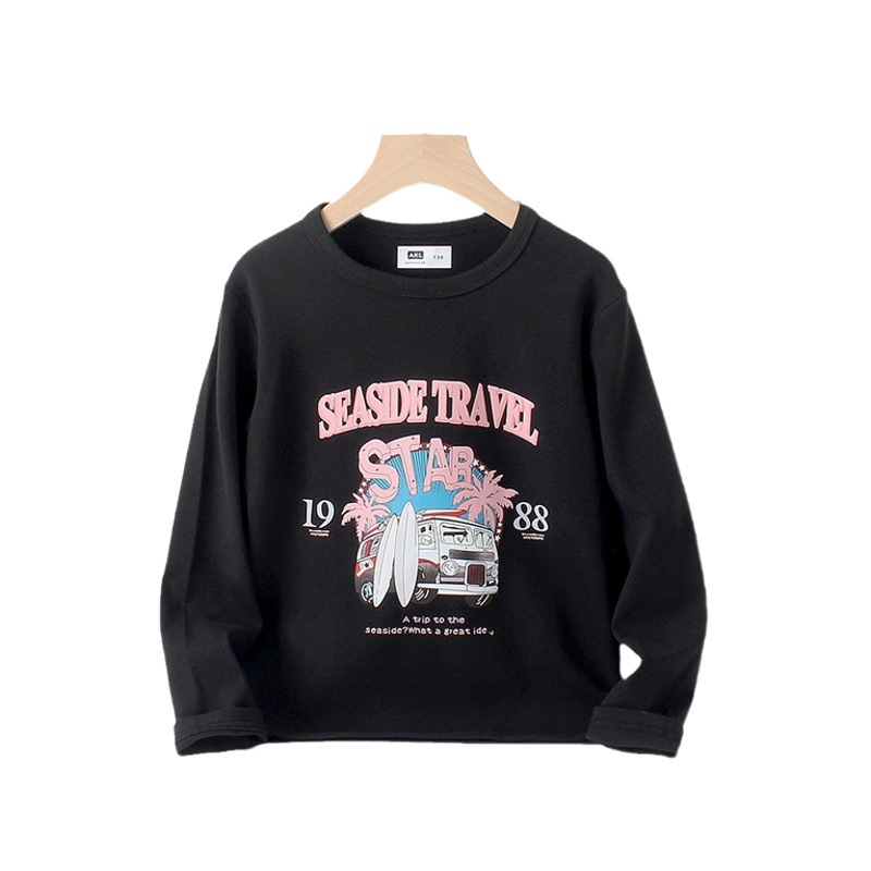 Autumn Korean Style Kidsren's Clothing New Kidsren's Long-Sleeved T-Shirts, Medium and Large Kidsren's Printed Warm Tops, Girls' Bottoming Shirts Wholesale