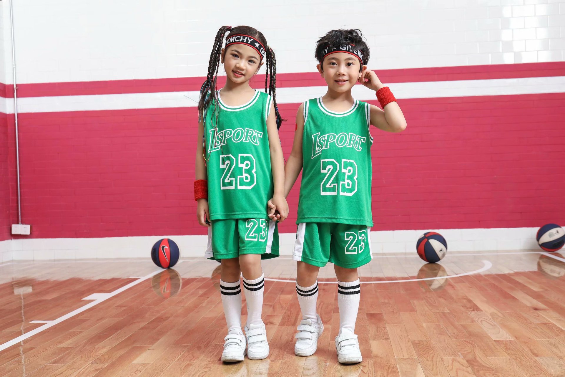 Picture of Children's Basketball Suit suit Printing Training Suit for Primary School Students Girls Boys Kindergarten Baby Performance Suit Basketball Jersey