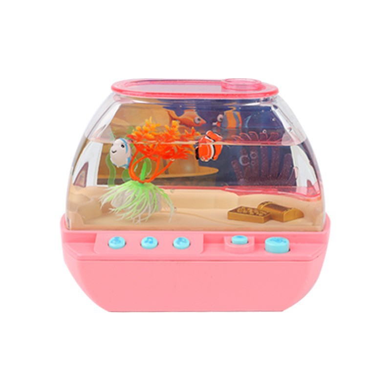 Picture of Happy Aquarium Desktop Fish Tank Ornaments Electric Light Music Children's Educational Early Education Story Play Toys