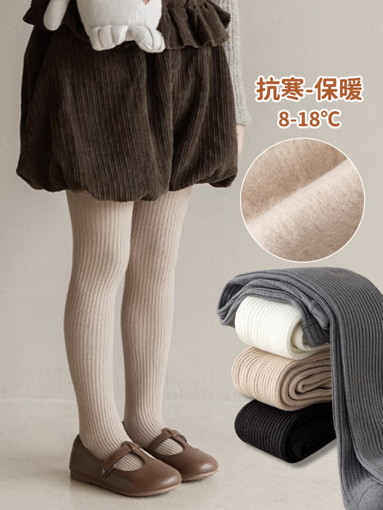 Picture of Autumn and winter thin velvet children's pantyhose girls' leggings padded cotton brushed children's leggings baby pants socks wholesale