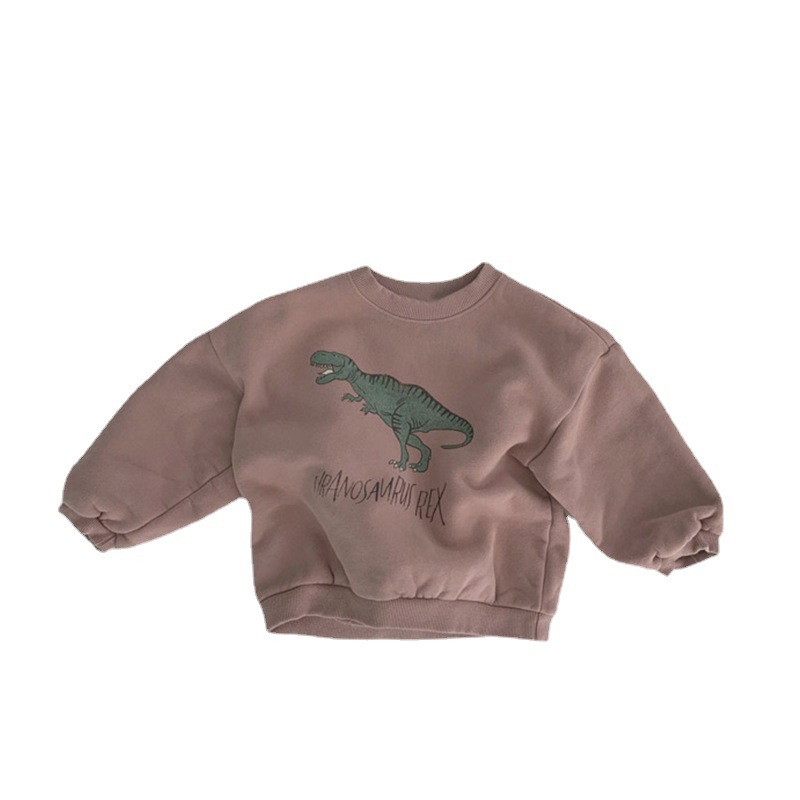 Picture of Children's ins Korean Style Autumn and Winter New Top for Boys and Girls Baby Western Style Cute Cartoon Dinosaur Long Sleeve Trousle Sweater t