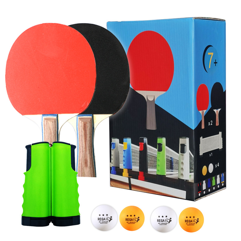 Picture of Cross-border hot sale REGAIL boxed table tennis telescopic net set 2-beat 4-ball table tennis racket Net Set