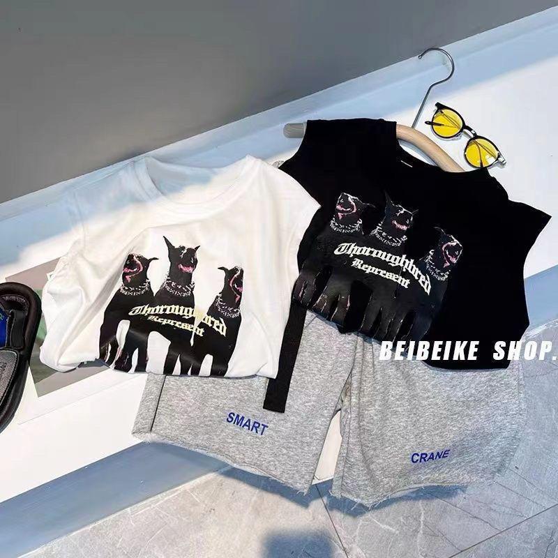 Picture of Cotton Children's T-shirt Vest 2024 Summer New Korean Printed Sleeveless Boys' Vest Trendy Top