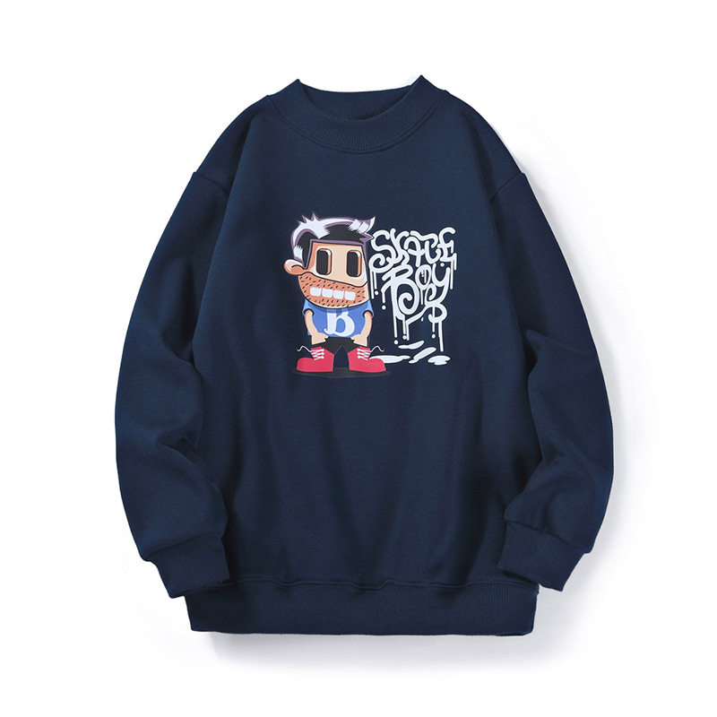 Picture of Autumn and Winter Korean Style New Boys' Velvet Sweatshirts, Medium and Large Kidsren's Austrian Velvet Cartoon Printed Kidsren's Sweatshirts Wholesale
