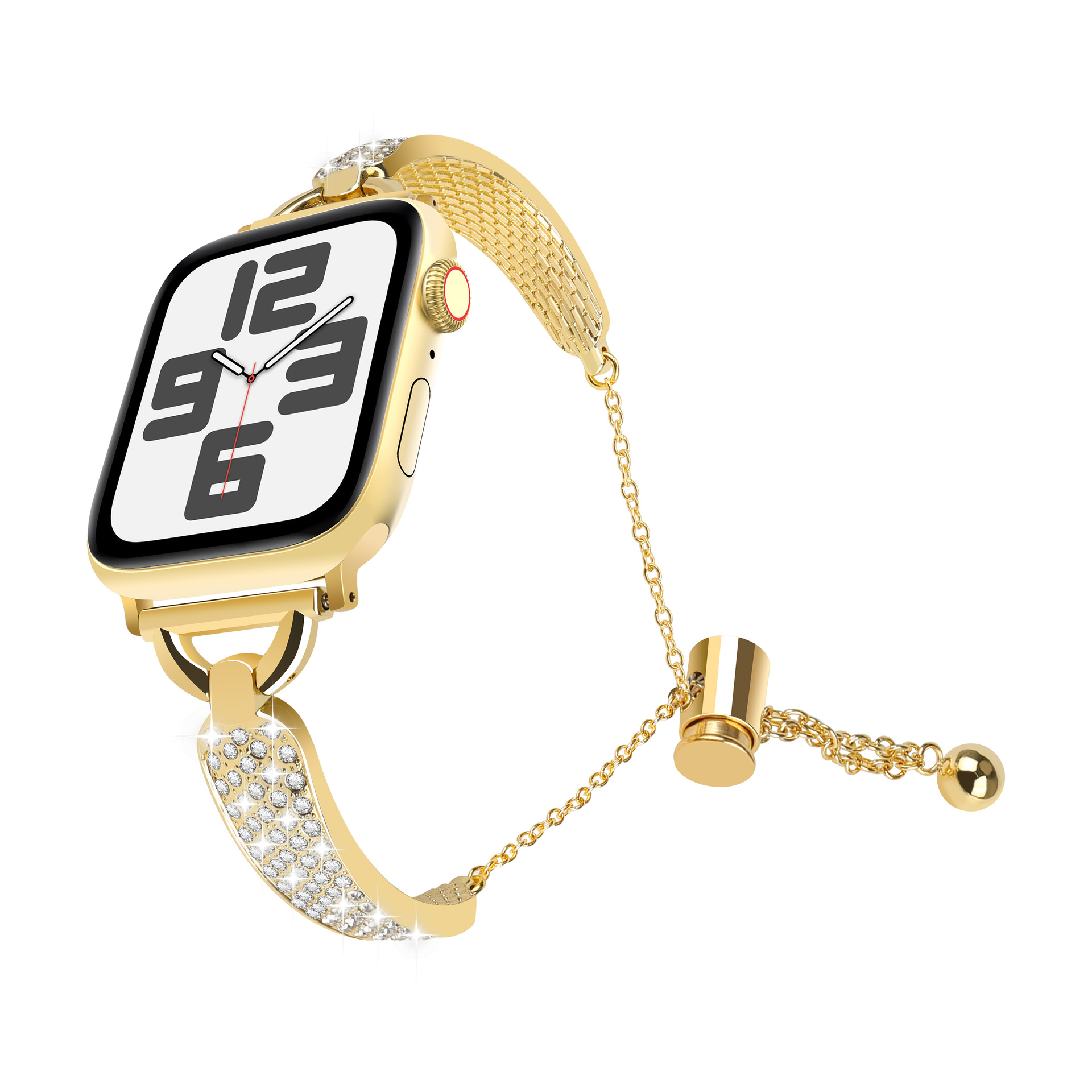 Picture of For Apple Watch Strap Metal Diamond Adjustment Chain appleiwatchs1098 Curved Thin Strap Wholesale
