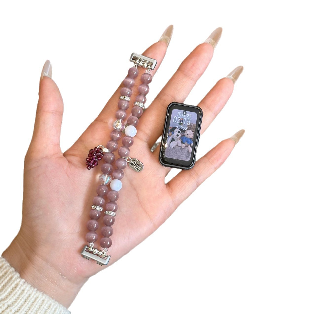 Picture of For Huawei bracelet 7/8/9nfc wristband summer new grape purple bam elastic bracelet original high-end