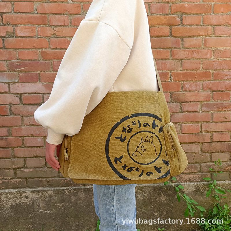 Picture of Shoulder Travel Canvas Bag Women's Large Capacity Trendy Casual Men's Computer Backpack College Student Junior High School Student School Bag