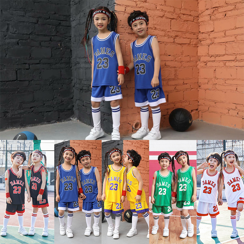 Picture of Children's Basketball Suit suit Printing Training Suit for Primary School Students Girls Boys Kindergarten Baby Performance Suit Basketball Jersey