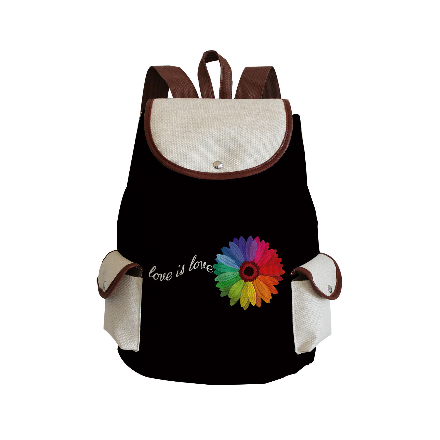 Picture of Factory direct plant flower printing bag large capacity campus students can print logo all-match classic backpack
