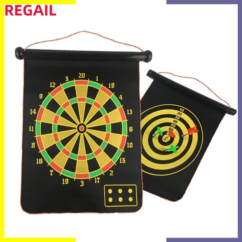 REGAIL 12-inch darts magnetic darts double-sided target darts suit thickened with 4 Darts