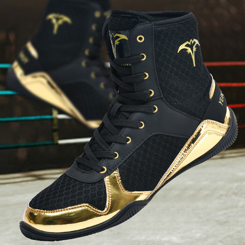 Picture of Boxing Shoes High-top Boys and Girls Sanda Fighting Fighting Training Shoes Adult Fitness Weightlifting Martial Arts Shoes Wrestling Shoes