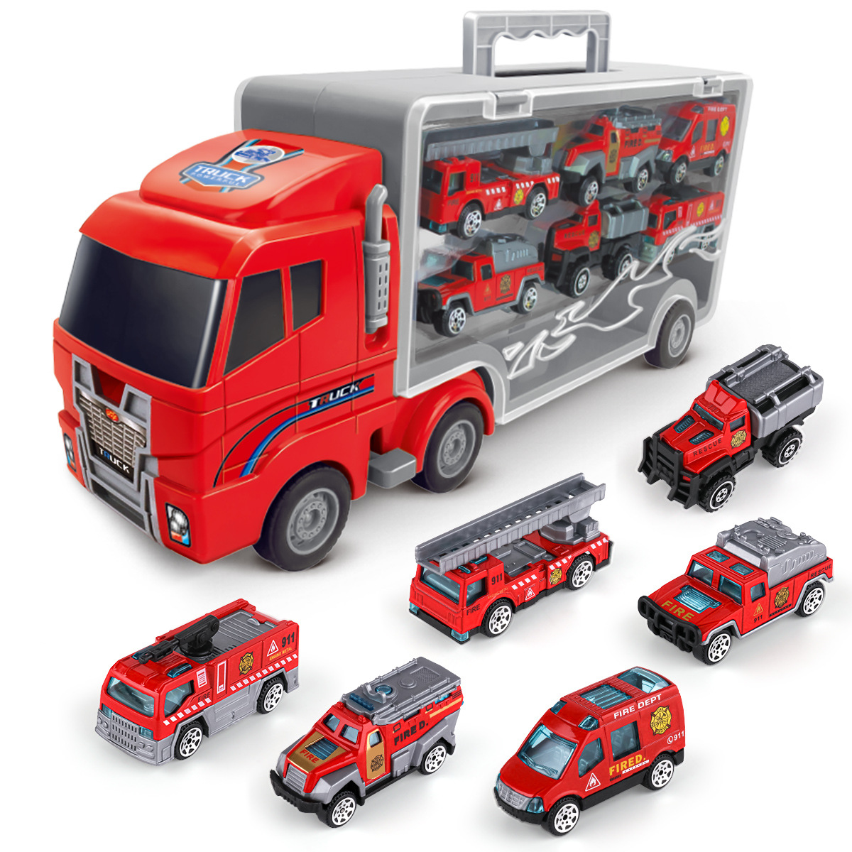 Picture of Children's large storage container truck alloy back force car simulation engineering car model boy toy 008-21