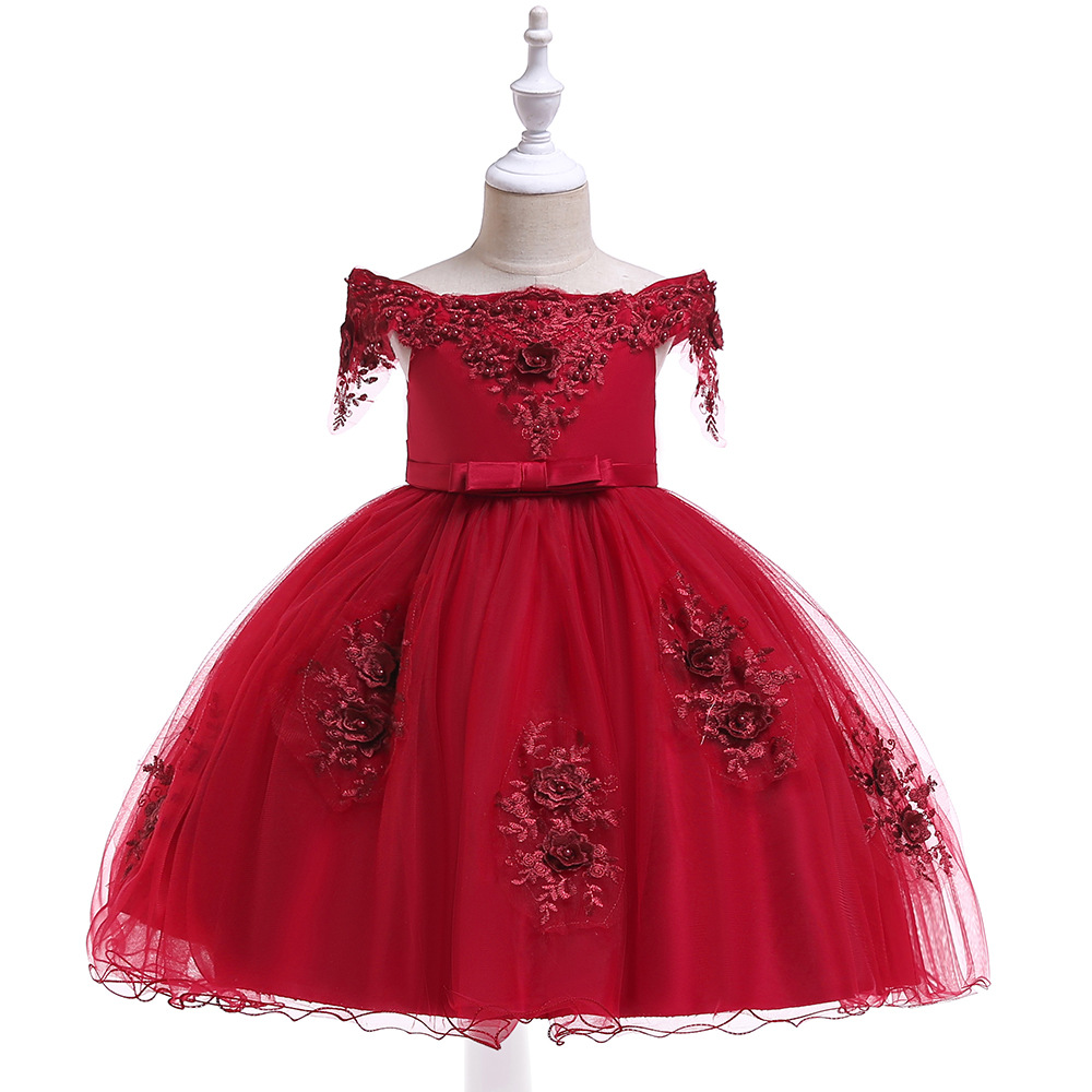 Picture of Factory Wholesale 2025 European and American New Mesh Host Catwalk Performance Princess Dress Flower Girl Girl Dress