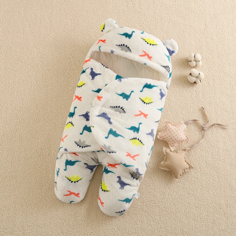 Picture of Baby Cushion Flannel Baby Sleeping Bag Thickened Split Leg Kick-proof Cushion Baby Bag Autumn and Winter Newborn Swaddle Bag
