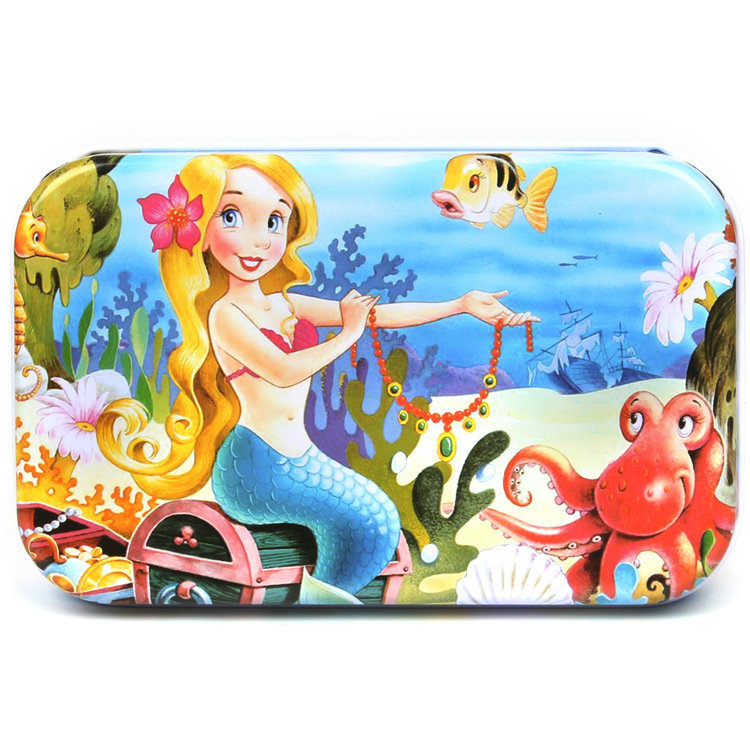 Picture of 60 pieces iron box puzzle children's educational kindergarten early education cartoon wooden puzzle toy generation
