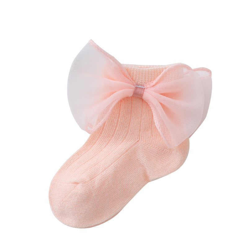 Picture of Baby Princess Socks Korean Fashion Girl Socks Children's Lace Socks Lace Bow Baby Cotton Socks Full Moon Photo