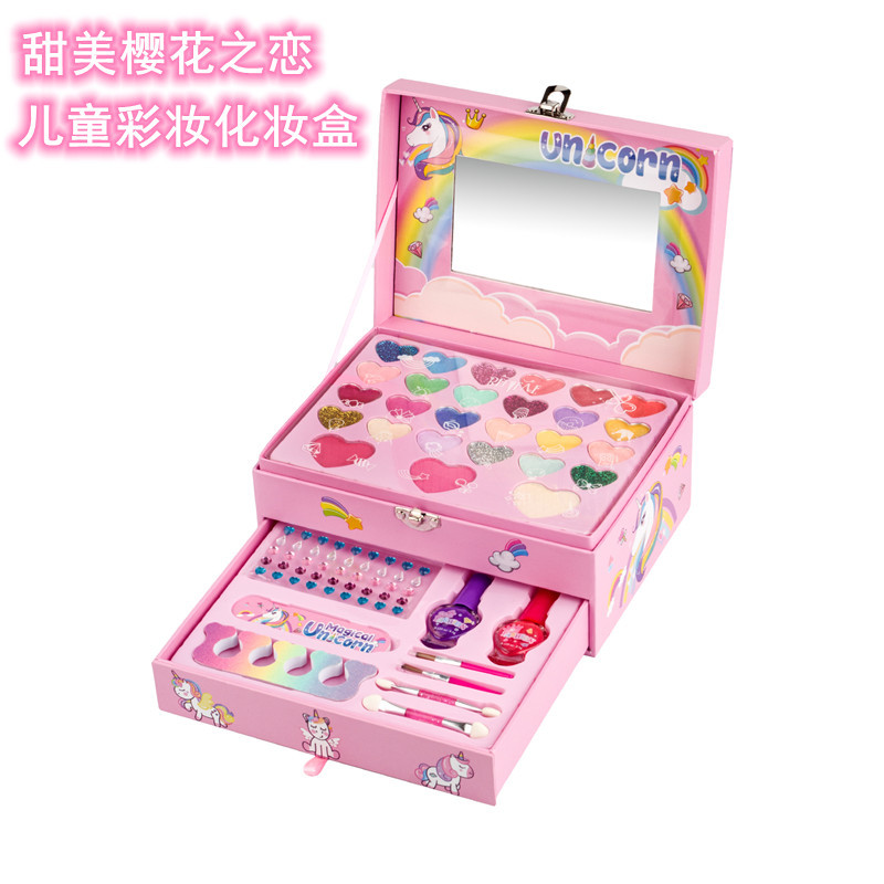 Picture of Cross-border children's makeup cosmetics toy princess makeup box girl lipstick supplies gift box full set gift