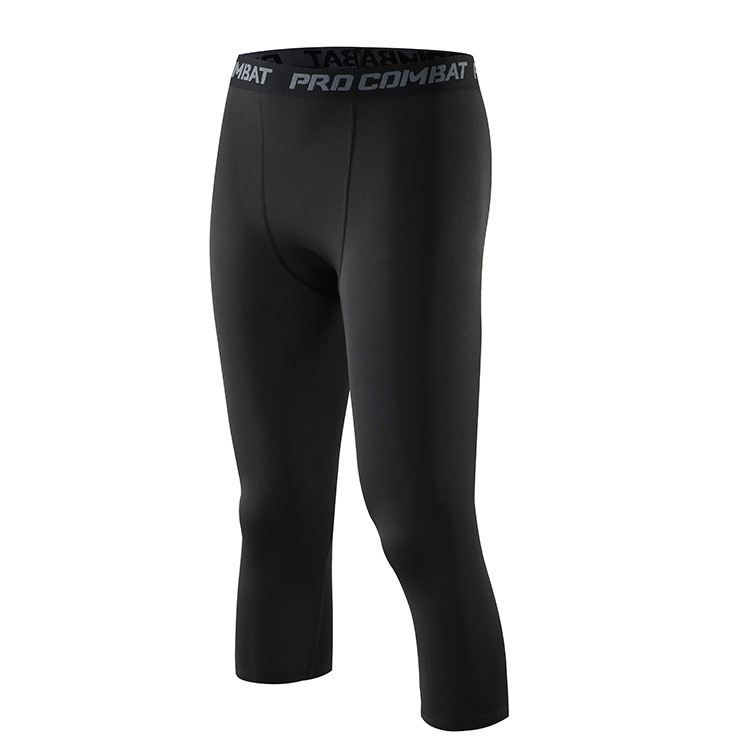 Picture of Men's Fitness sports tights basketball cropped leggings quick-drying breathable high elastic training bodybuilding running pants