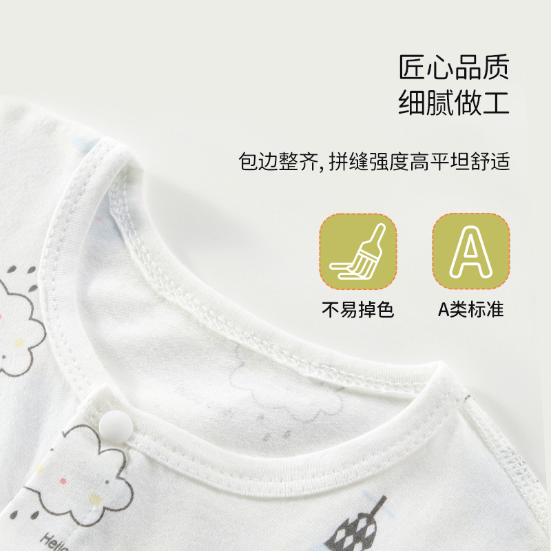 Picture of Spring and Summer Thin Children's Climbing Suit Outer Wear Pure Cotton Newborn Short-sleeved Baby Class A Baby Clothes All-in-one