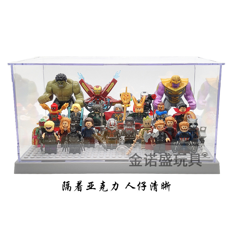 Picture of Three-layer dustproof storage box assembled building blocks display box transparent 3-layer acrylic display box large particle LOZ