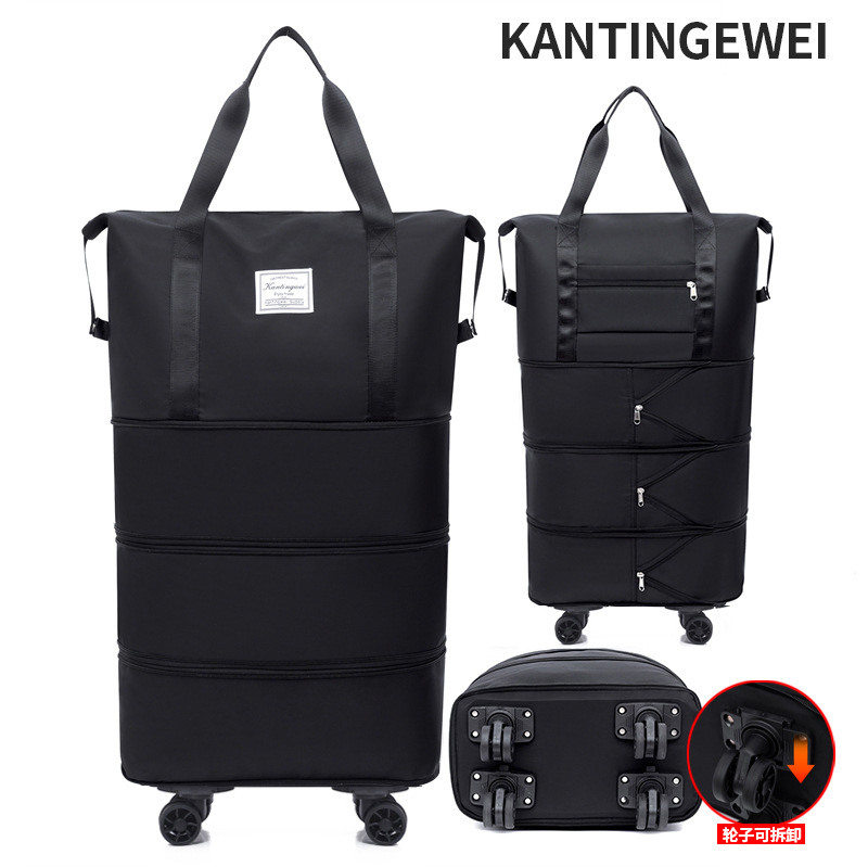 Picture of Large Capacity travel bag double-layer extended universal detachable wheel short trip cover trolley Oxford fitness anti-bag