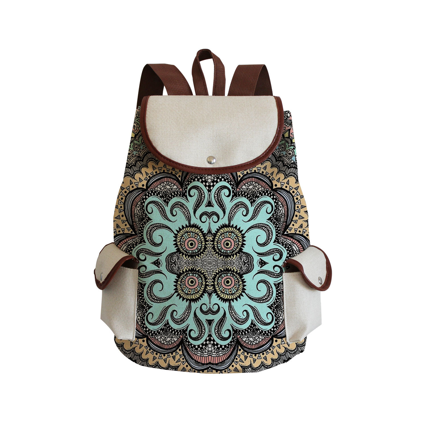 Picture of Factory direct plant flower printing bag large capacity campus students can print logo all-match classic backpack