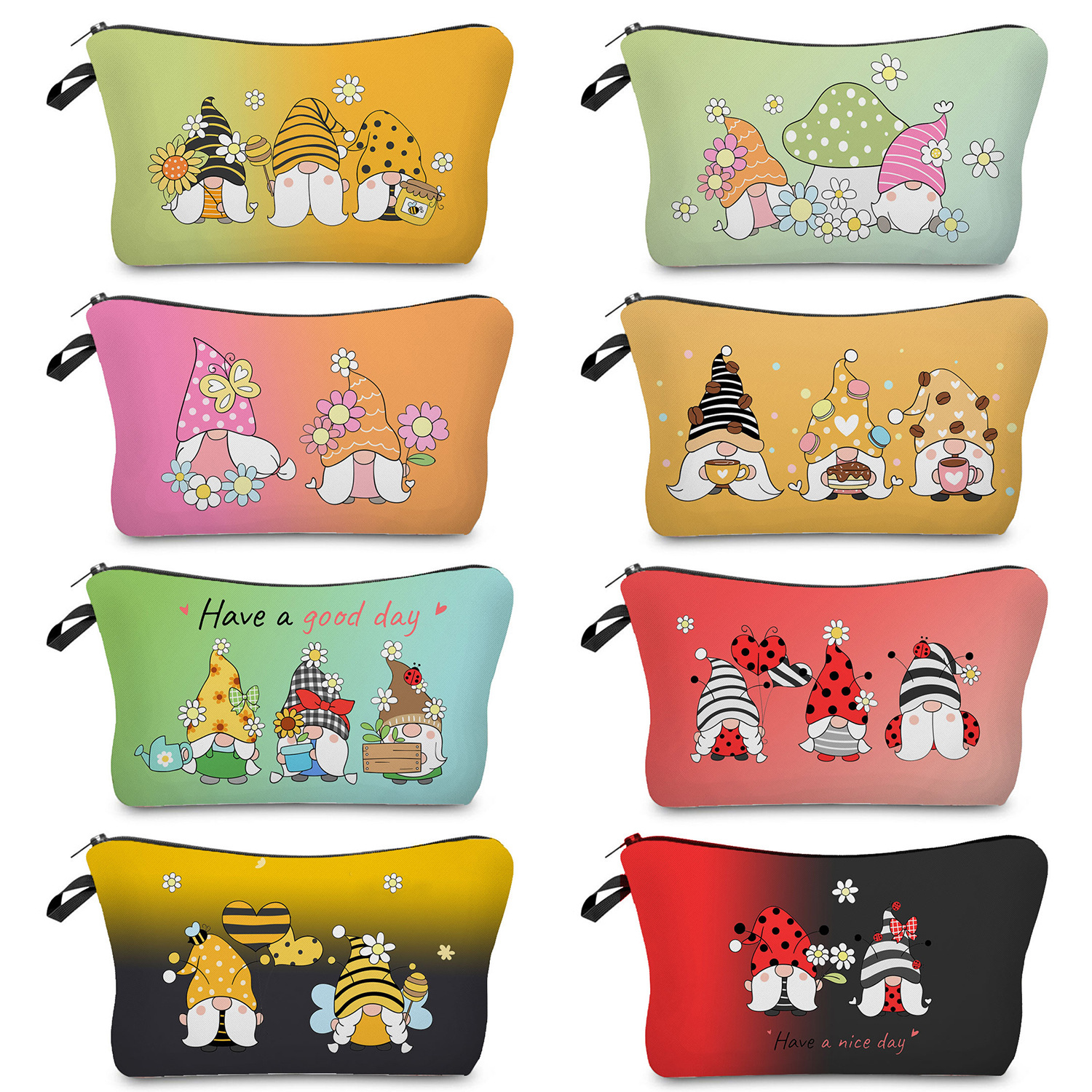 New hot sale dwarf printed cosmetic bag cosmetic storage wash bag lipstick skin care storage bag