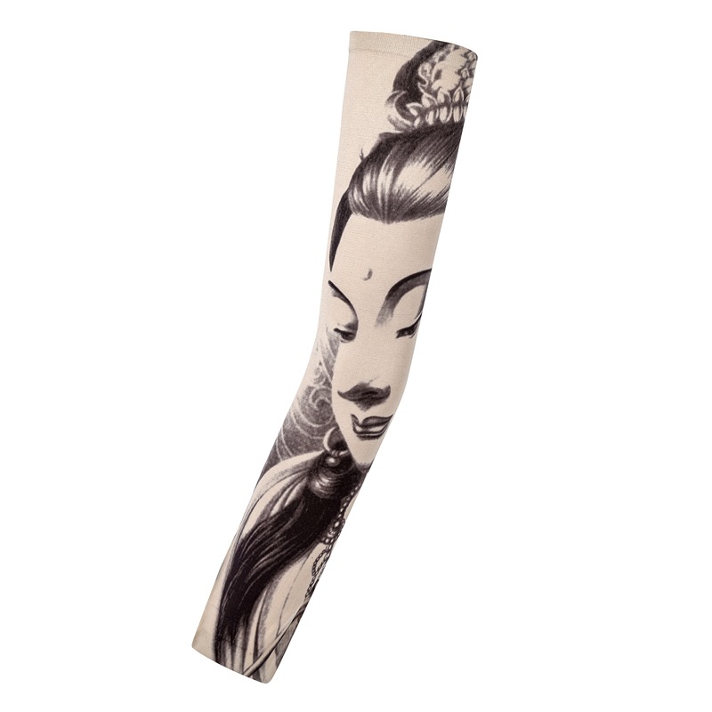 Picture of Outdoor Sleeve Tattoo Sleeve Seamless Men's and Women's Flower Arm Riding Sunscreen Sleeve Tattoo Arm Gifts