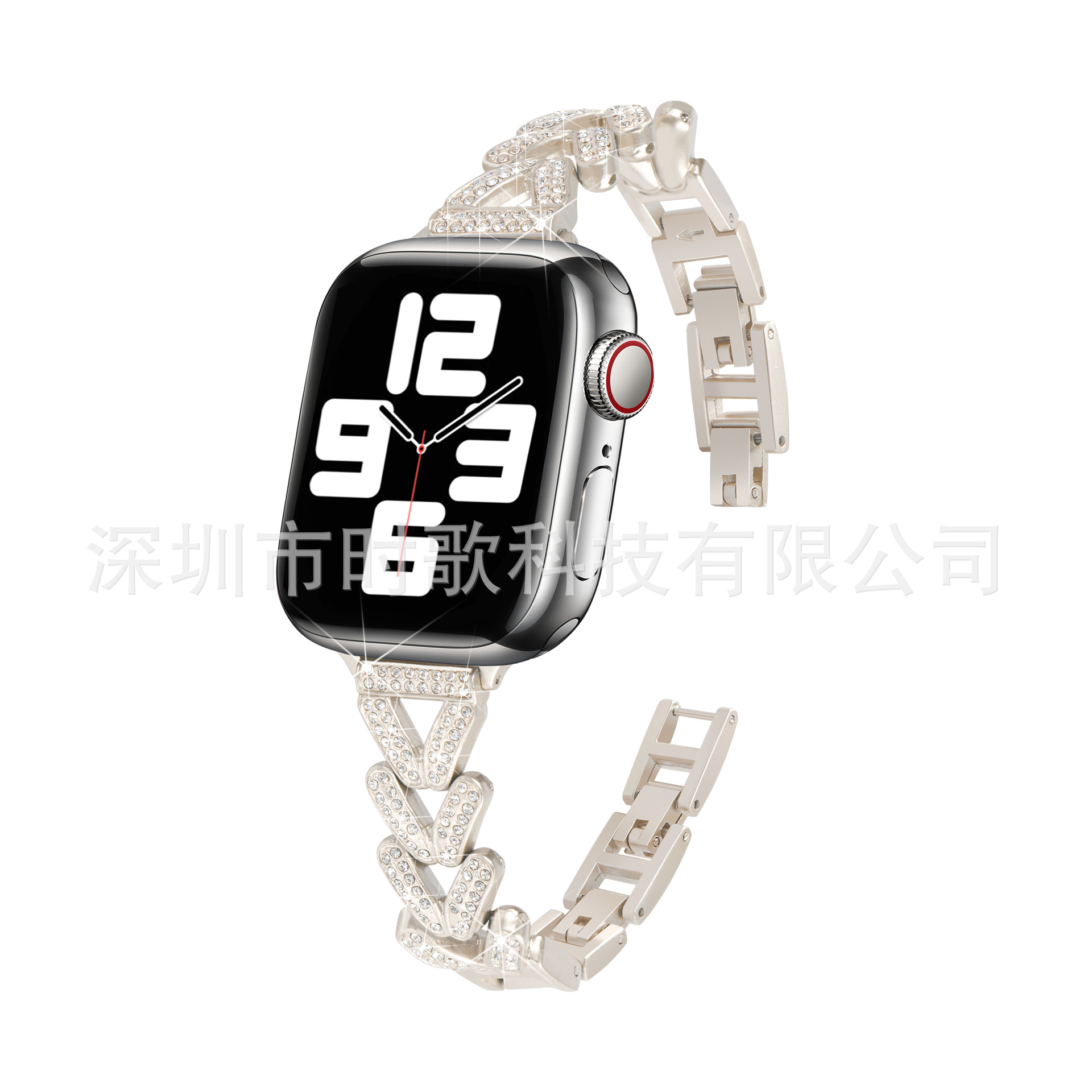 Picture of For Apple Watch Strap applewatch98Ultra2 Heart Chain Luxury Diamond Metal Strap Wholesale