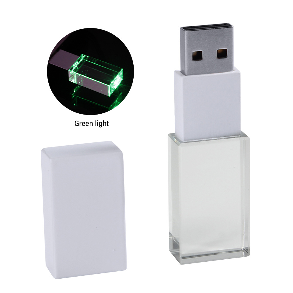 Picture of Foreign trade for crystal music USB 32G laser engraving logoU 64GB LED lamp free gift box