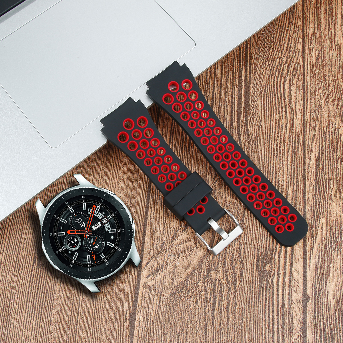 Picture of Suitable for Samsung Watch Strap Sm-R800 Official Same Watch 1St Generation 22mm Huawei Universal Two-Color Silicone Strap