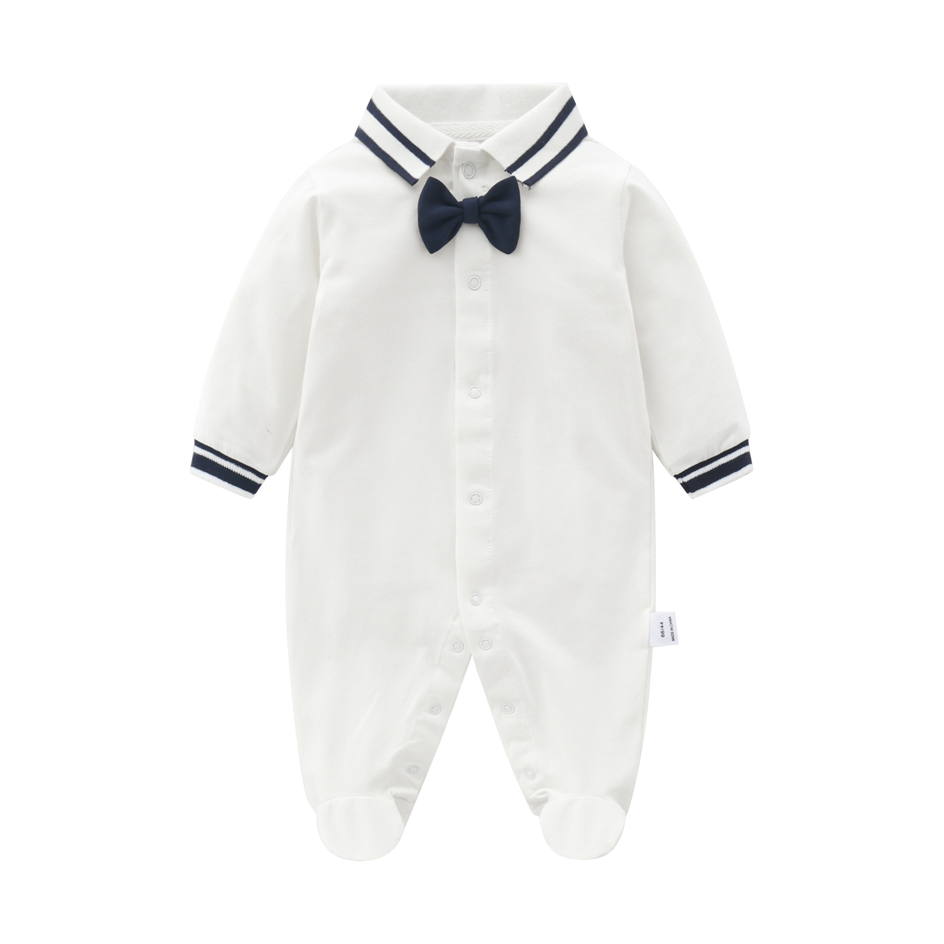 Picture of Autumn and winter baby jumpsuit feet-wrapped long-sleeved gentleman polo collar baby jumpsuit baby fart-wrapped climbing suit