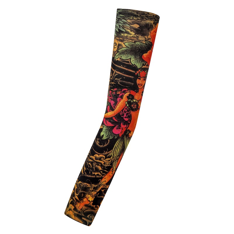 Picture of Outdoor Sleeve Tattoo Sleeve Seamless Men's and Women's Flower Arm Riding Sunscreen Sleeve Tattoo Arm Gifts