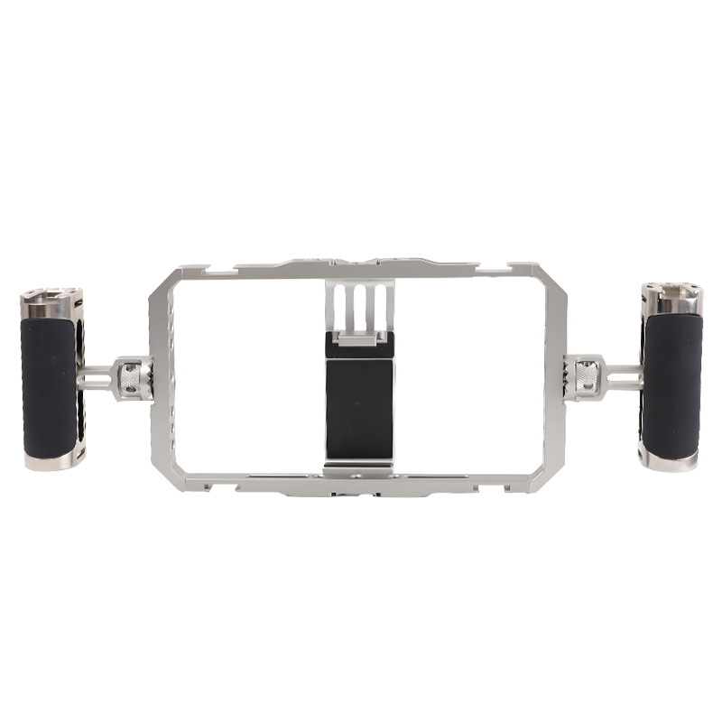 Picture of Universal aluminum alloy handheld multifunctional mobile phone rabbit cage frame photography anti-shake stabilizer double handle frame
