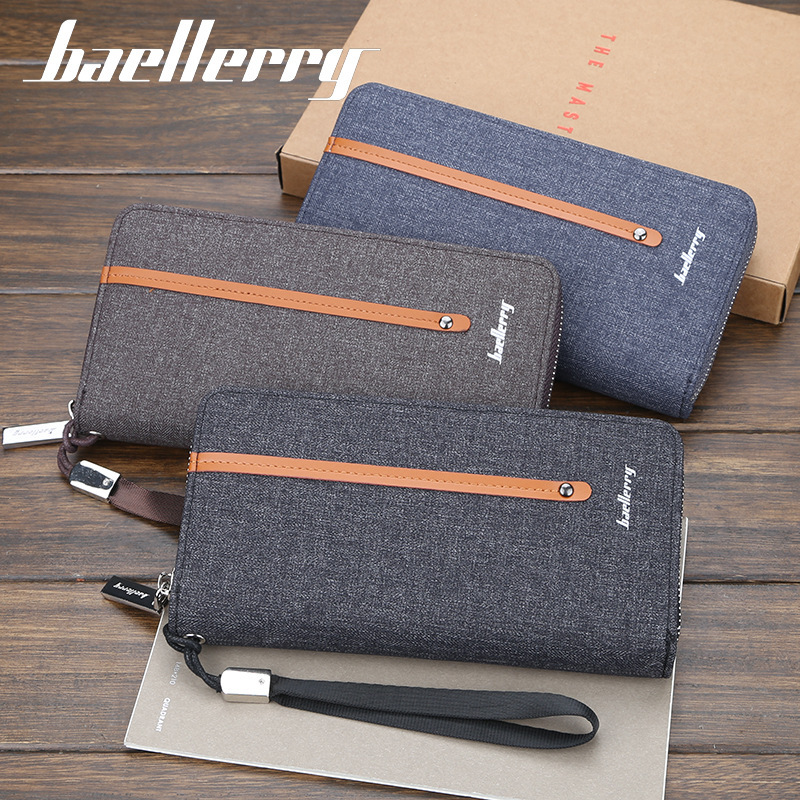 Picture of Baellerry Men's Wallet Long Canvas Zipper Casual Multi-Card Slot Multi-Functional High-End Clutch Bag