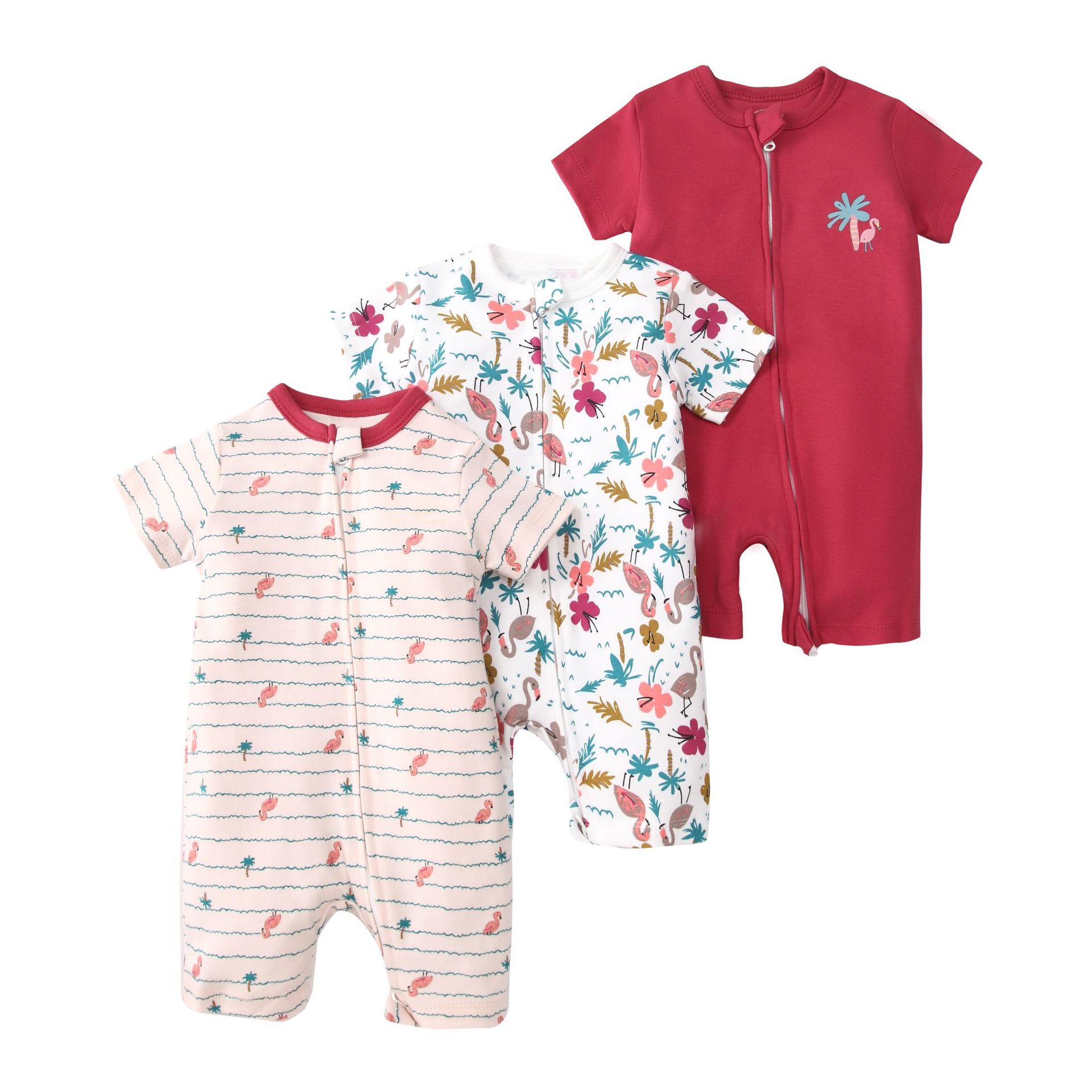 Picture of Foreign trade children's clothing summer baby jumpsuit short sleeve double zipper climbing clothing newborn baby gift box for cross-border