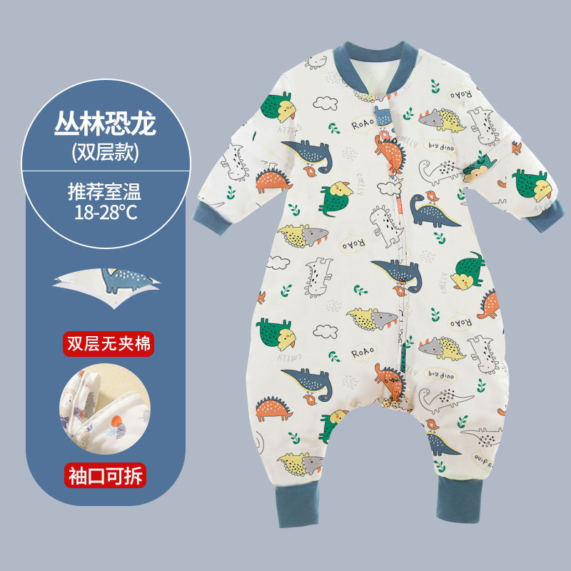 Picture of Spring and Autumn Thin Children's Sleeping Bag Constant Temperature Infant and Toddler Class a Split Leg Sleeping Bag Cartoon Pure Cotton Baby Sleeping Bag with Detachable Sleeves