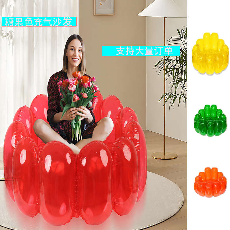 Cross-border new candy-colored inflatable sofa outdoor courtyard home multifunctional scene sofa chair factory outlet