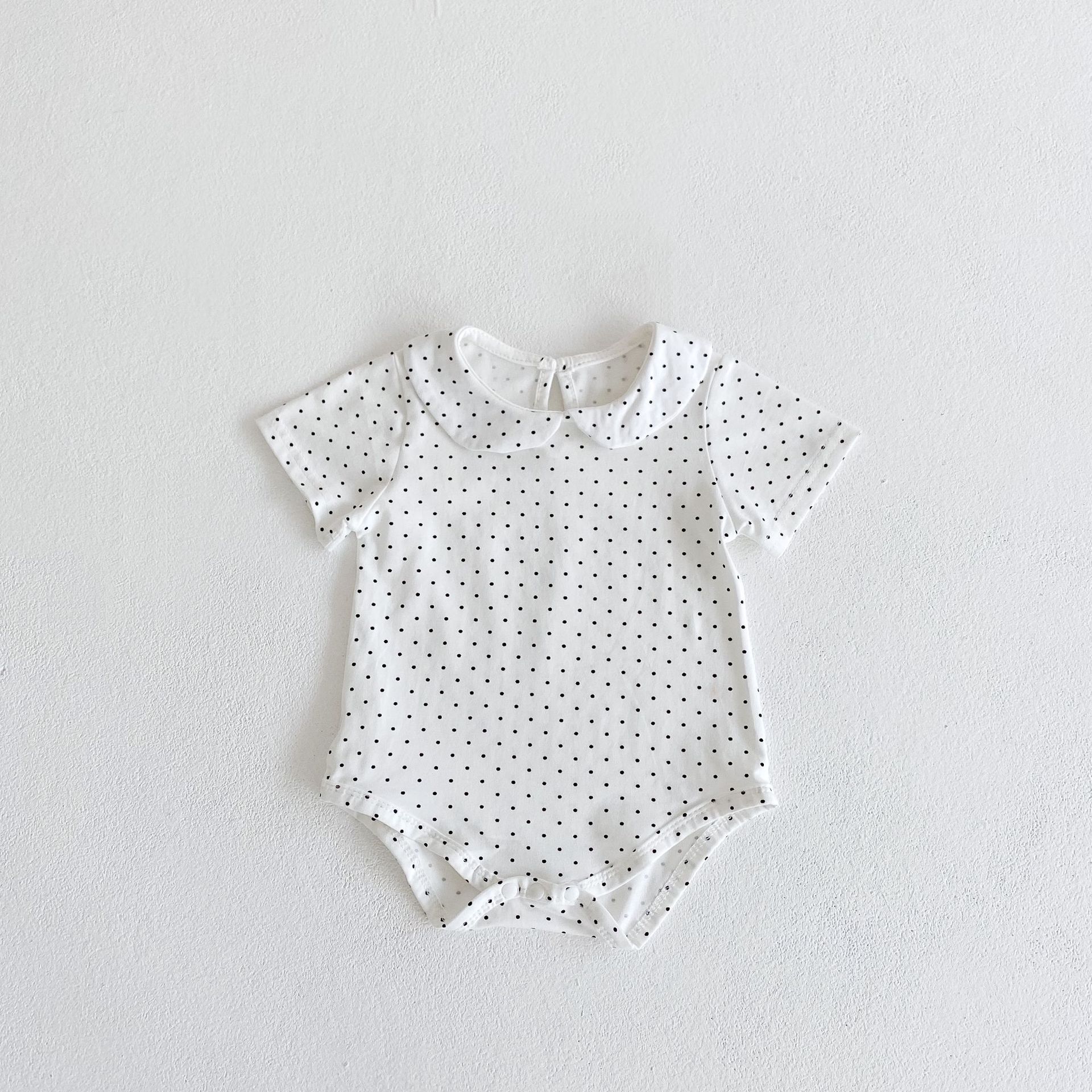 Picture of Ins 2025 New Summer Products for Infants and Young Kidsren, Baby Girls, Polka Dots, Doll Collar, Jumpsuits, Rompers
