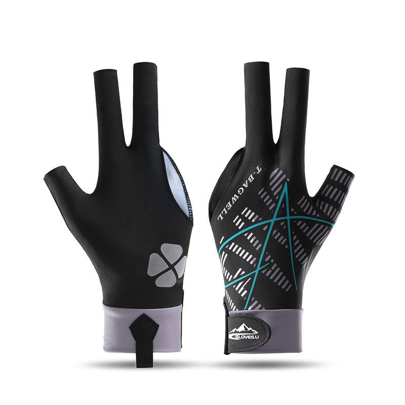 Billiards Gloves Professional Table Tennis Special Three-Finger Thin Breathable Men's High-Value Women's Ice Silk Non-Slip Left Hand Single