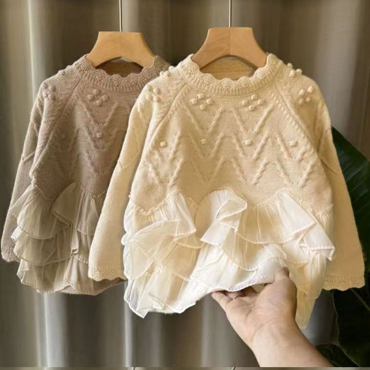 Medium and large children's clothing baby girls' thickened sweater sweater sweater children's clothing girls' pullover sweater children's sweater western style