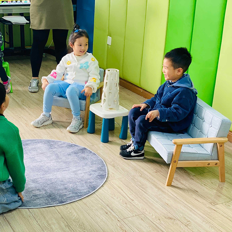 Picture of Children's Room Wooden Infant Garden Cute Reading Corner Photography Small Sofa Baby Stool Training Course Seat Mini