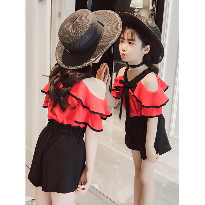 Picture of Girls' Fashionable Summer Outfit Korean Style Chiffon Trendy Children's Summer 2025 New Casual